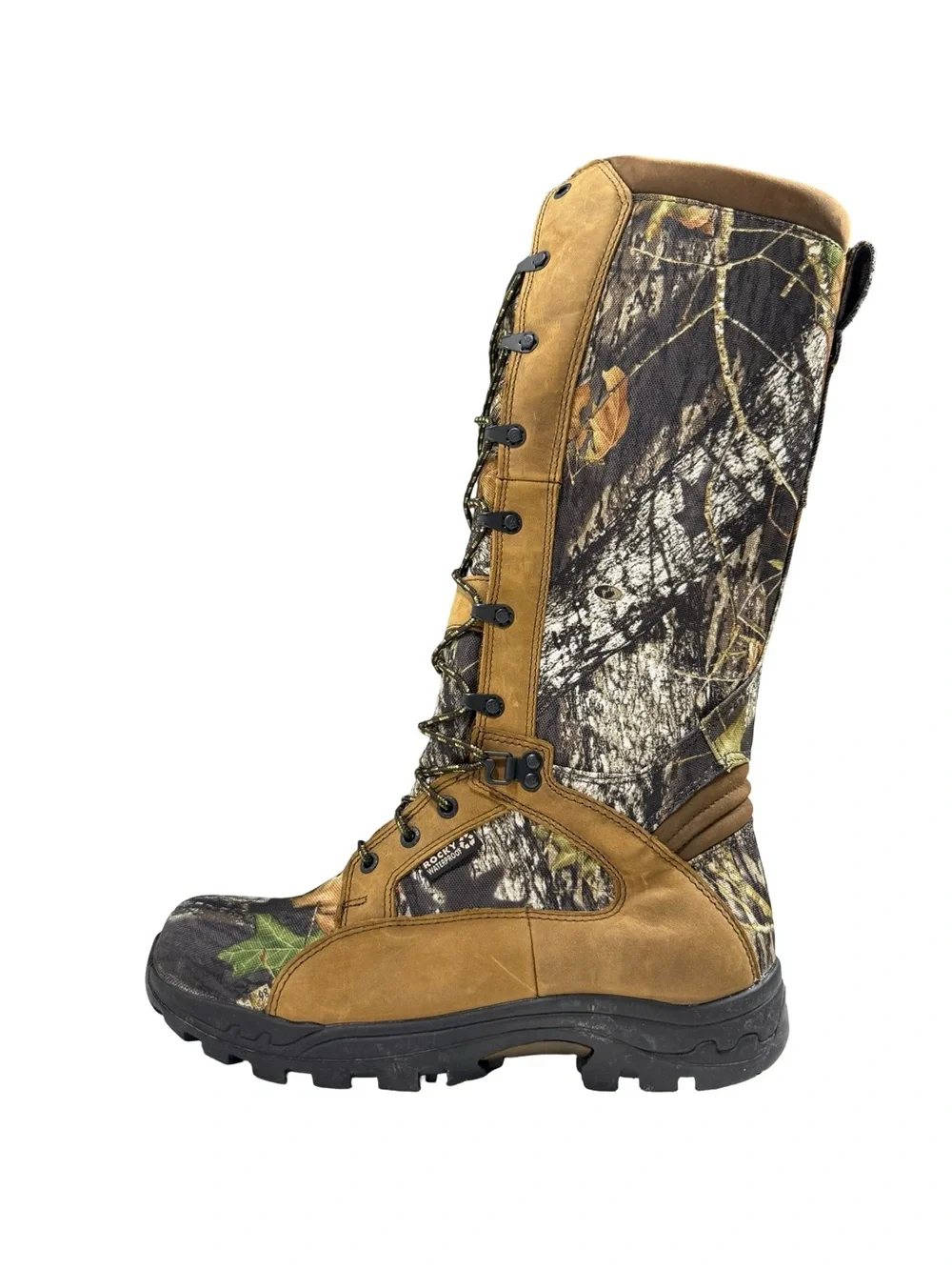 Rocky 16” Pro Lite Snake Boots Mossy Camo Hunting Waterproof Tactical Mens 9 USA